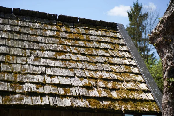 Nahaufnahme Eines Alten Holzdachs — Stockfoto