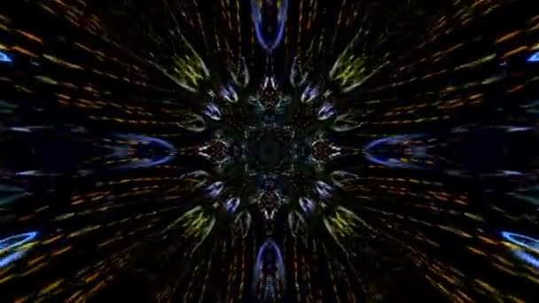Die Animierten Aufnahmen Eines Farbenfrohen Weltraumtunnels Mit Glühenden Teilchen Die — Stockvideo