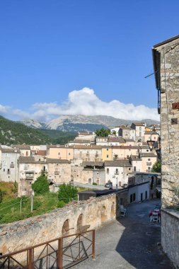 Panoramic view of Cansano, a medieval village in the Abruzzo region of Italy.