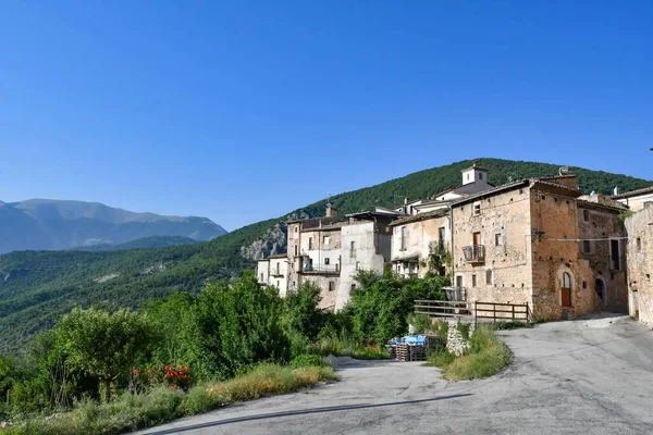 Панорама Кансано Середньовічного Села Районі Абруццо Італія — стокове фото