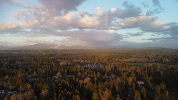 Een Antenne Drone Uitzicht Het Stadsgezicht Van Lake Stevens Met — Stockfoto