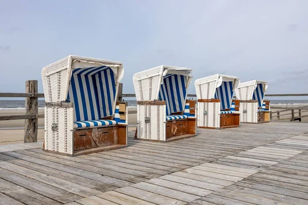 Four Beach Chairs Beach — Stock Photo, Image