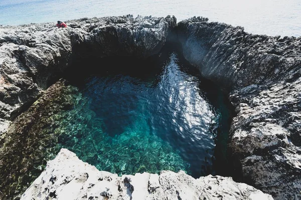 Mar Das Caraíbas Cristalino Para Ilhas Tremiti Puglia Itália — Fotografia de Stock