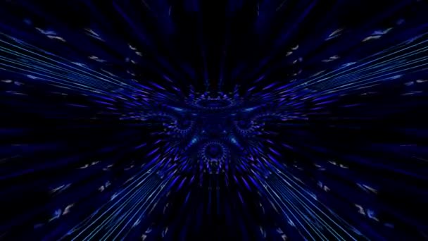 Die Animierten Aufnahmen Eines Blauen Weltraumtunnels Mit Glühenden Teilchen Die — Stockvideo