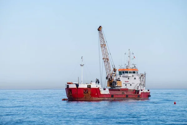 Loď Omvac Doce Omvac Dvanáct Tady Hopper Dredger Současné Době — Stock fotografie