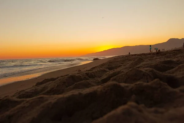 Gyönyörű Naplemente Kaliforniai Zuma Beach — Stock Fotó
