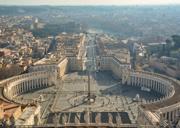 Вид Воздуха Базилику Святого Петра Ватикане — стоковое фото