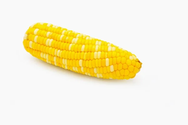 Closeup Ripe Corn Isolated White Background — Stock Photo, Image