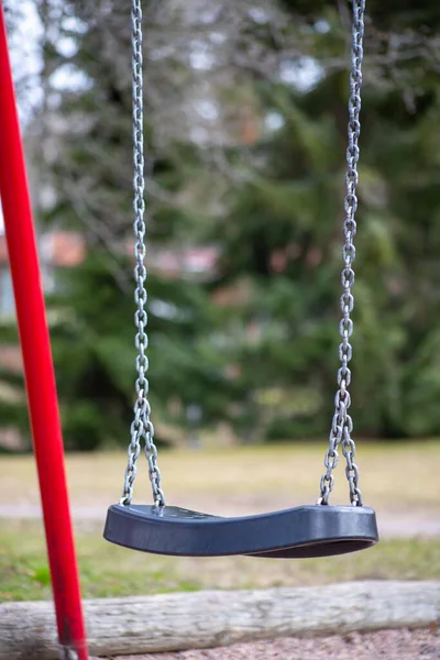 Gray Swing Playground Bokeh Background — Stock Photo, Image