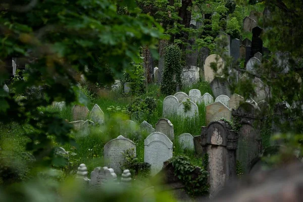 Una Vista Aérea Del Histórico Cementerio Judío Mikulov — Foto de Stock