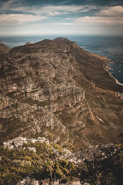 Cape Town Masa Koyu Manzaralı Masa Dağı Nın Güzel Bir — Stok fotoğraf