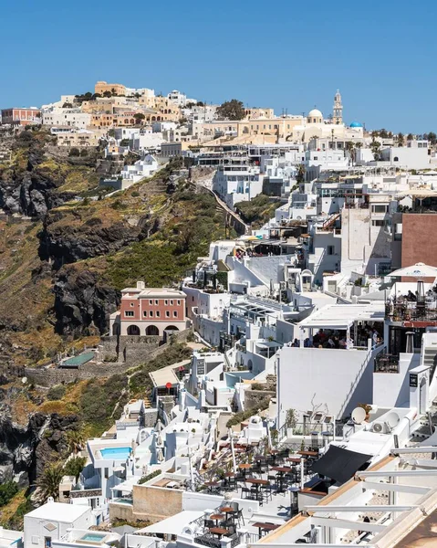 Fira Santorini Greece Apr 2022 파라오 건물들이 파노라마같은 — 스톡 사진