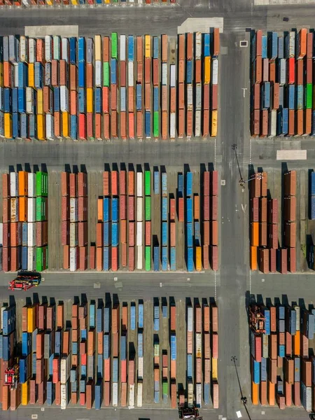 Eine Luftaufnahme Von Containern Hafen — Stockfoto