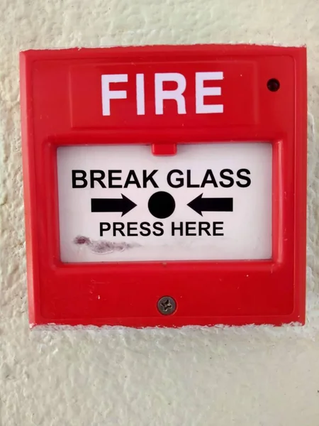 Požární Alarm Rozbít Sklo Zdi Pro Všechny Použití — Stock fotografie