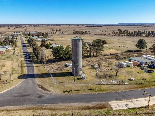 Een Antenne Uitzicht Een Watertoren Het Dorp Deepwater New South — Stockfoto