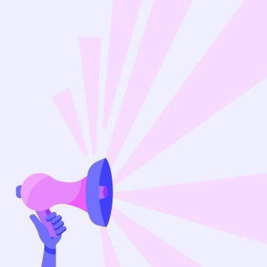 Renkli arka planda bir megafonun çizimi - duyuru arkaplanı