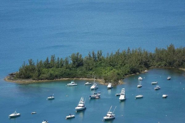 Aerial View Boats Sea Cross Bay Southampton Parish Bermuda — Stock Photo, Image