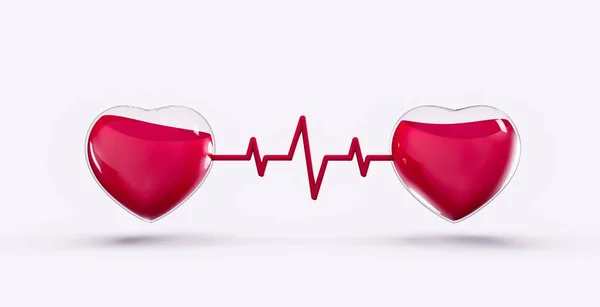 Uma Ilustração Sangue Que Transfere Coração Para Outro Para Dia — Fotografia de Stock