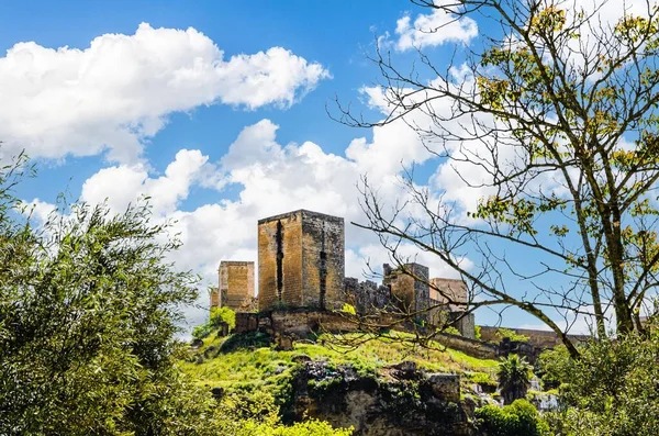 Die Burg Von Alcala Guadaira Auf Dem Grünen Hügel Unter — Stockfoto