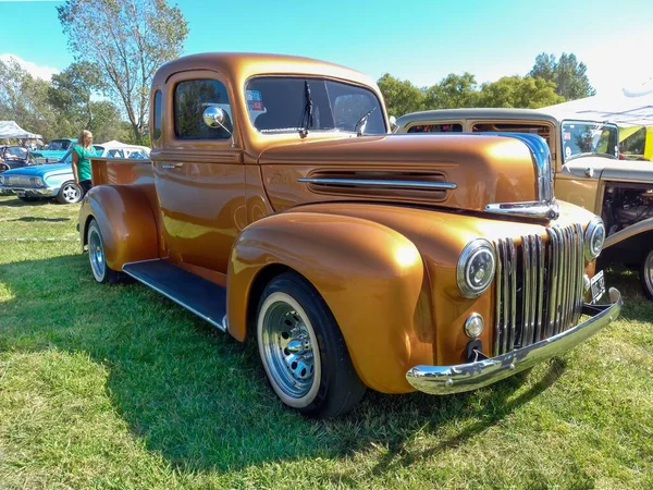 Chascomus Argentina Apr 2022 Old Golden Ford Custom Hot Rod — Stock Photo, Image