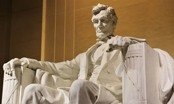 Eine Nahaufnahme Der Lincoln Memorial Statue Von Abraham Lincoln Washington — Stockfoto