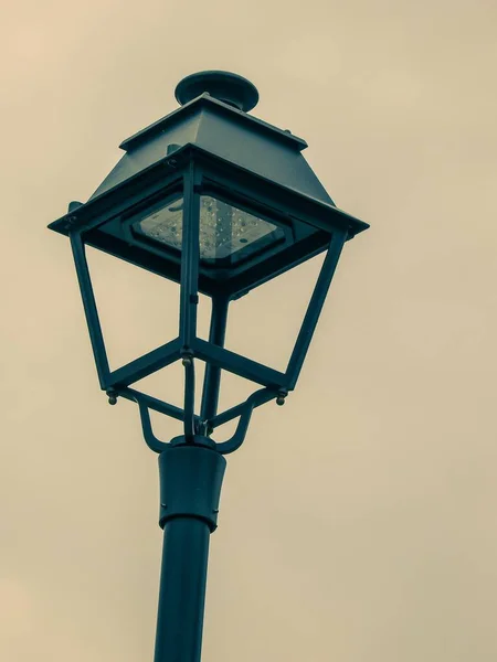 Vieux Lampadaire Devant Fond Vintage — Photo