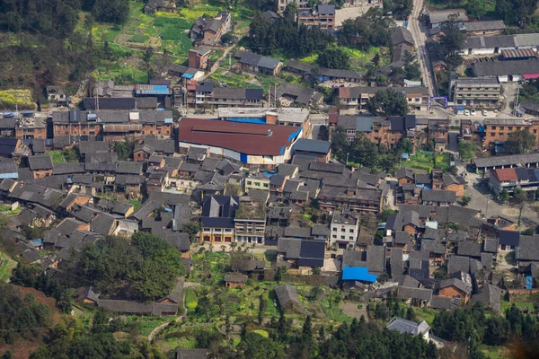 Une Vue Aérienne Maisons Dans Les Zones Rurales Chongqing — Photo