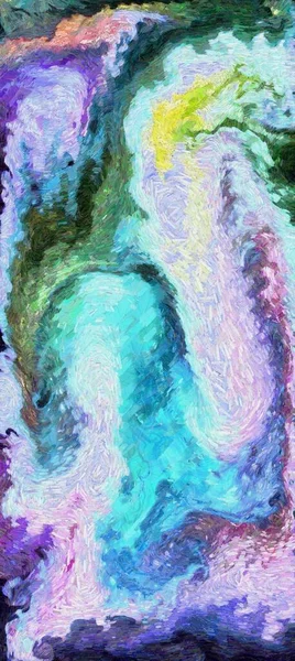 Cyfrowy Renderowania Malowane Wzory Gładkie Linie Płynące Pęcherzyki Farby Akrylowe — Zdjęcie stockowe