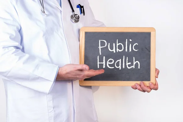 Doctor Points Board Says Public Health — Stock Photo, Image