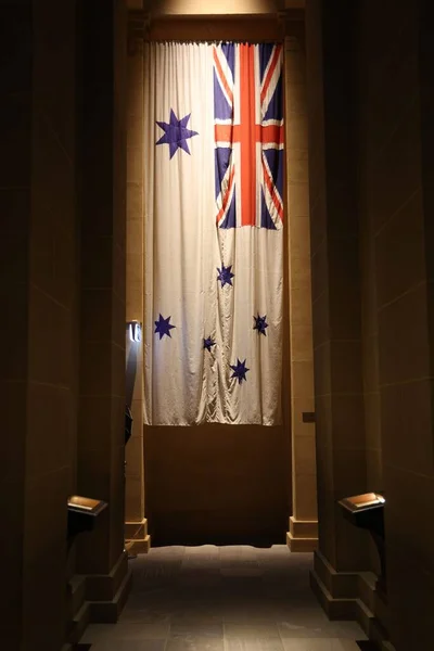 Vertical Shot White Australia Flag Hanging Wall — Stock Photo, Image