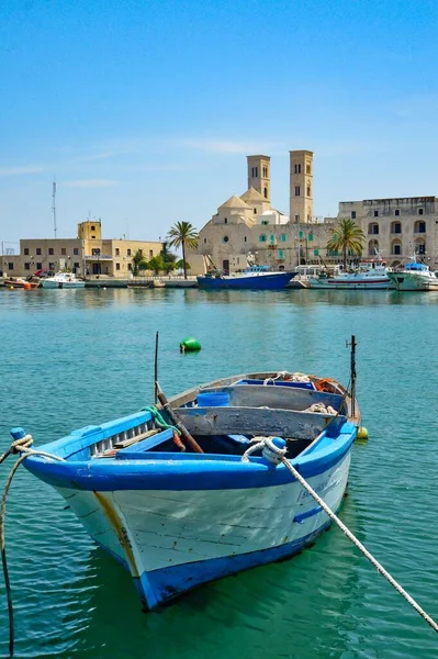 Barcos Pequeno Porto Molfetta Aldeia Região Puglia Itália — Fotografia de Stock