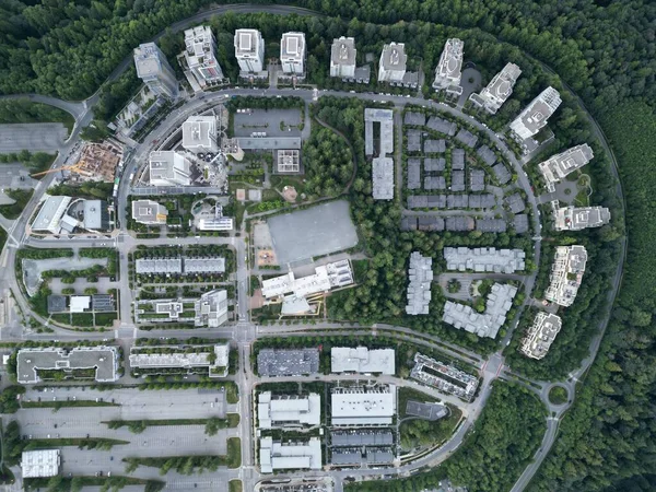 Flygbild Ett Bostadsområde Plan — Stockfoto