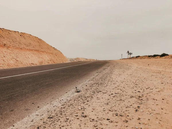 Uma Estrada Montanha Deserto Atlas Marrocos — Fotografia de Stock