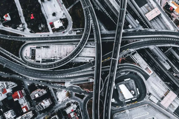 Aerial Shot Road Junctions — Stock Photo, Image