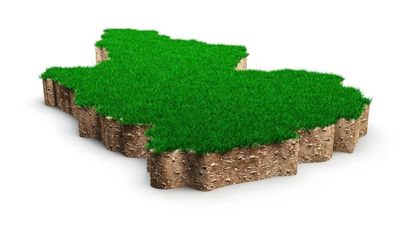 Illustration Madinah Karta Med Jord Geologi Tvärsnitt Med Grönt Gräs — Stockfoto