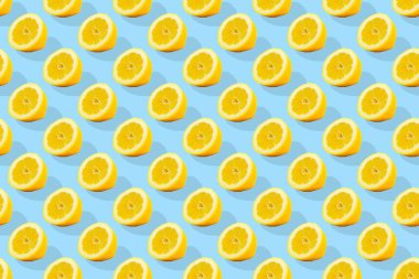 Mavi arkaplandaki limon deseni