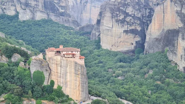 Słynny Klasztor Górski Krajobraz Meteora Grecja — Zdjęcie stockowe