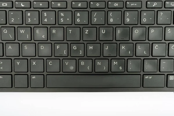 Primer Plano Teclado Ordenador Sobre Fondo Blanco —  Fotos de Stock