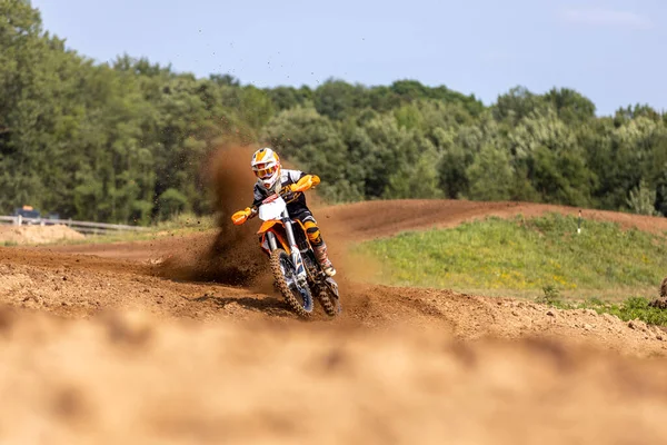 Motocross Ryttare Bana Som Tränar Fulton Missouri Usa — Stockfoto