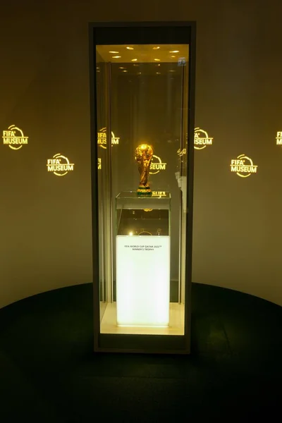 Trofeo Della Coppa Del Mondo Fifa Stato Esposto Pubblico Zurigo — Foto Stock