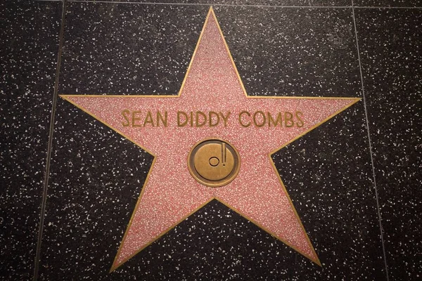 Hollywood Walk Fame Sztár Sean Diddy Combs Nak — Stock Fotó