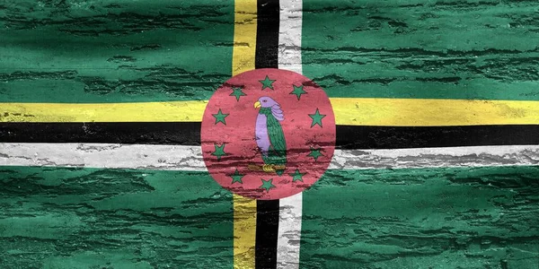 Una Bandera Nacional Dominica Fondo Pared Grunge —  Fotos de Stock