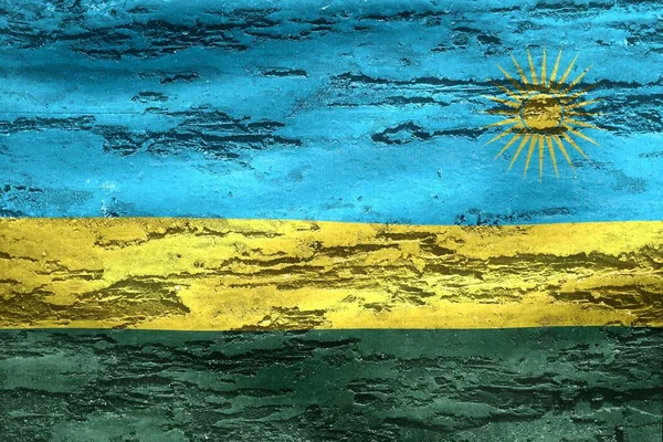 Ілюстрація Прапора Руанди Реалістичний Махаючий Тканинний Прапор — стокове фото