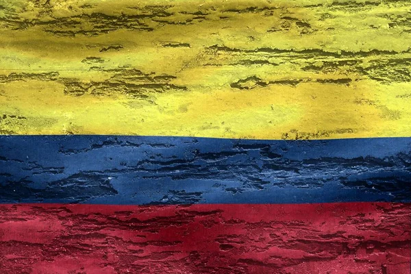 Národní Vlajka Kolumbie Pozadí Grunge Zdi — Stock fotografie