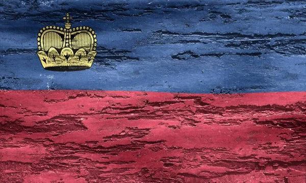 Una Bandera Nacional Liechtenstein Fondo Del Muro Grunge —  Fotos de Stock