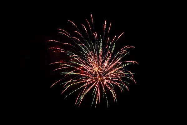 Nahaufnahme Eines Farbenfrohen Feuerwerks Das Den Himmel Erleuchtet — Stockfoto