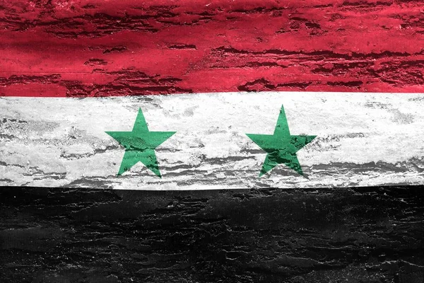 Uma Ilustração Bandeira Síria Com Uma Textura Grunhida Nela — Fotografia de Stock