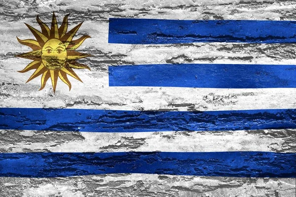 Illustration Uruguayflaggan Konkret Bakgrund — Stockfoto