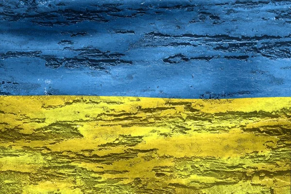 Illustration Ukrainas Flagga Konkret Bakgrund — Stockfoto