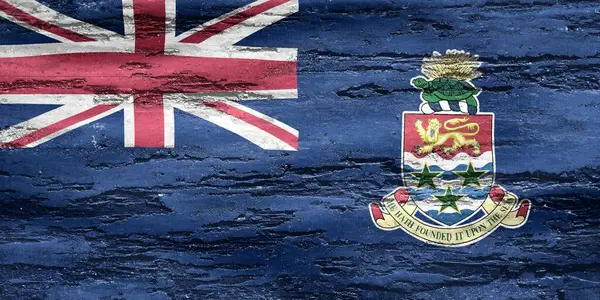 Una Bandera Nacional Las Islas Caimán Fondo Pared Grunge —  Fotos de Stock